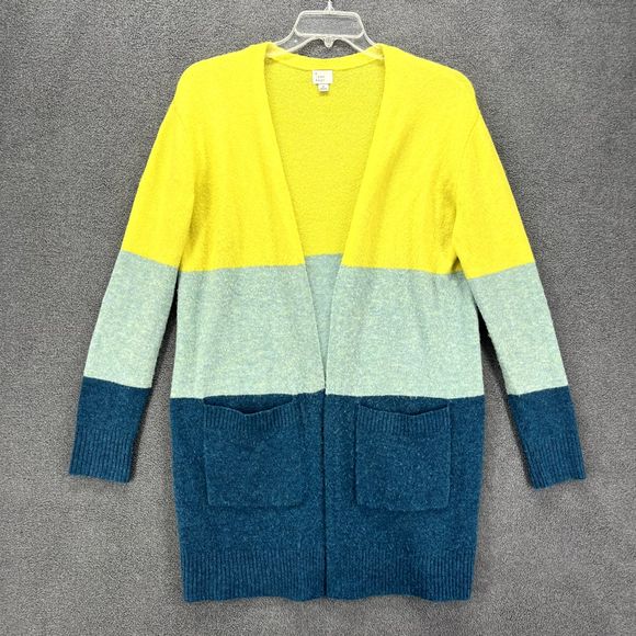 A New Day Sweaters - A New‎ Day Sweater womens Small Color Block Cardigan Open Front Pockets
